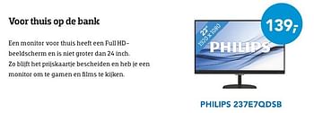 Promoties Philips monitor 237e7qdsb - Philips - Geldig van 01/09/2016 tot 30/09/2016 bij Coolblue
