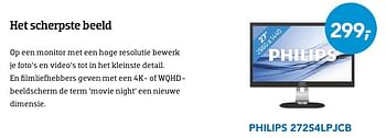 Promoties Philips monitor 272s4lpjcb - Philips - Geldig van 01/09/2016 tot 30/09/2016 bij Coolblue