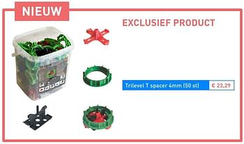 Promoties Trilevel t spacer 4mm - Huismerk - Bouwmat - Geldig van 02/09/2016 tot 31/10/2016 bij Bouwmat