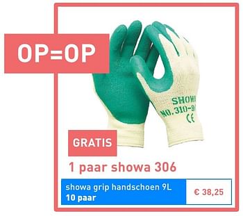 Promoties Showa grip handschoen 9l - Showa - Geldig van 02/09/2016 tot 31/10/2016 bij Bouwmat