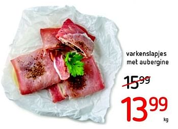 Promoties Varkenslapjes met aubergine - Huismerk - Eurospar - Geldig van 08/09/2016 tot 21/09/2016 bij Eurospar (Colruytgroup)