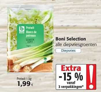 Boni Boni Selection Alle Diepvriesgroenten Promotie Bij Colruyt