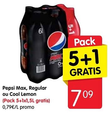 Promotions Pepsi max, regular ou cool lemon - Pepsi - Valide de 15/09/2016 à 21/09/2016 chez Red Market