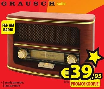 Promoties Grausch radio rr100 - Grausch - Geldig van 26/09/2016 tot 31/10/2016 bij ElectroStock