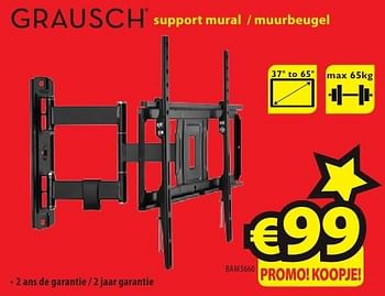 Promoties Grausch support mural - muurbeugel bam3660 - Grausch - Geldig van 26/09/2016 tot 31/10/2016 bij ElectroStock
