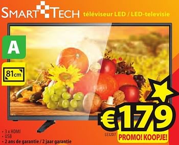 Promoties Smart tech téléviseur led - led-televisie le32d7 - Smart Tech - Geldig van 26/09/2016 tot 31/10/2016 bij ElectroStock