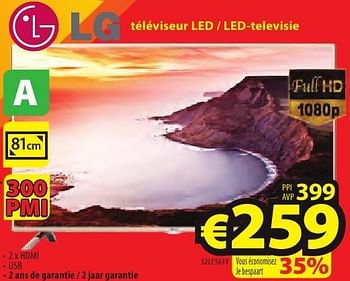 Promotions Lg téléviseur led - led-televisie 32lf561v - LG - Valide de 26/09/2016 à 31/10/2016 chez ElectroStock