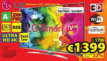 Promoties Lg téléviseur led - led-televisie 55uh850v - LG - Geldig van 26/09/2016 tot 31/10/2016 bij ElectroStock