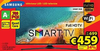 Promotions Samsung téléviseur led - led-televisie ue40j6240 - Samsung - Valide de 26/09/2016 à 31/10/2016 chez ElectroStock
