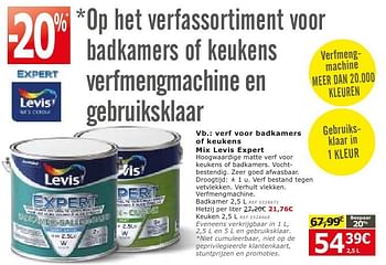 Promoties Verf voor badkamers of keukens mix levis expert - Levis - Geldig van 28/09/2016 tot 24/10/2016 bij BricoPlanit
