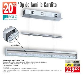 Promoties Led-hanglamp cardito eglo - Eglo - Geldig van 28/09/2016 tot 24/10/2016 bij BricoPlanit