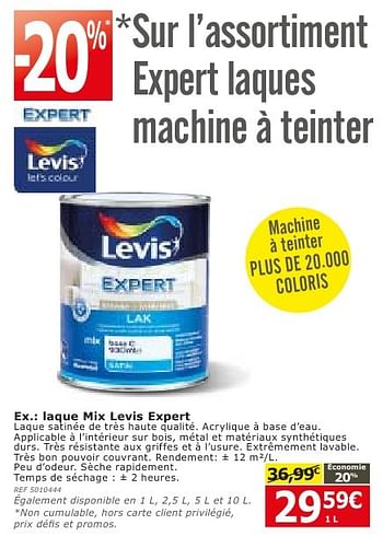 Promoties Laque mix levis expert - Levis - Geldig van 28/09/2016 tot 24/10/2016 bij BricoPlanit