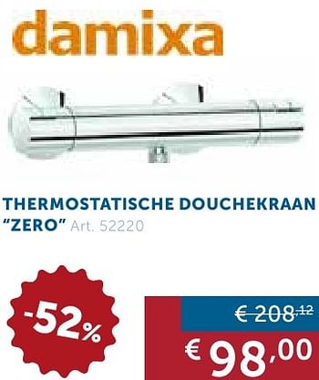 Promoties Thermostatische douchekraan zero - Damixa - Geldig van 27/09/2016 tot 24/10/2016 bij Zelfbouwmarkt