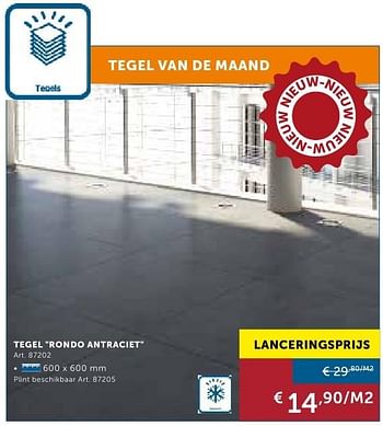 Promoties Tegel rondo antraciet - Huismerk - Zelfbouwmarkt - Geldig van 27/09/2016 tot 24/10/2016 bij Zelfbouwmarkt
