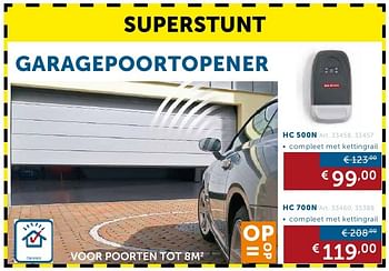 Promotions Garagepoortopener hc 500n - Produit maison - Zelfbouwmarkt - Valide de 27/09/2016 à 24/10/2016 chez Zelfbouwmarkt