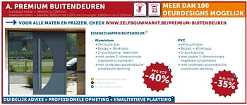 Promotions Premium buitendeuren - Produit maison - Zelfbouwmarkt - Valide de 27/09/2016 à 24/10/2016 chez Zelfbouwmarkt