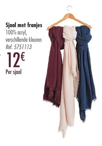 Promoties Sjaal met franjes - Tex - Geldig van 21/09/2016 tot 21/12/2016 bij Carrefour