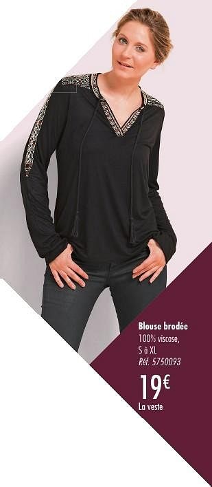 Promoties Blouse brodée - Tex - Geldig van 21/09/2016 tot 21/12/2016 bij Carrefour