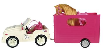 Promoties Jeep met paardentrailer en paard - Qweenie - Geldig van 02/10/2017 tot 26/11/2017 bij Maxi Toys