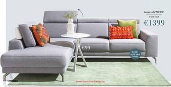 Promotions Lounge-sofa tomma - Produit Maison - Domo Meubelen & Deco - Valide de 01/09/2016 à 31/12/2016 chez Domo Meubelen & Deco