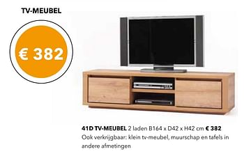 Promoties Tv-meubel - Huismerk - Domo Meubelen & Deco - Geldig van 01/09/2016 tot 31/12/2016 bij Domo Meubelen & Deco