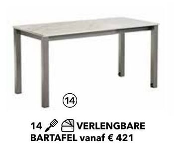 Promoties Verlengbare bartafel - Huismerk - Domo Meubelen & Deco - Geldig van 01/09/2016 tot 31/12/2016 bij Domo Meubelen & Deco