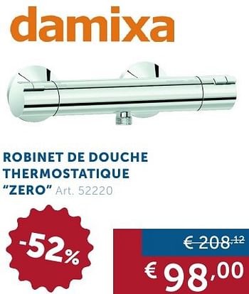 Promoties Robinet de douche thermostatique zero - Damixa - Geldig van 27/09/2016 tot 24/10/2016 bij Zelfbouwmarkt