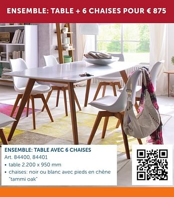 Promotions Ensemble: table avec 6 chaises - Produit maison - Zelfbouwmarkt - Valide de 27/09/2016 à 24/10/2016 chez Zelfbouwmarkt