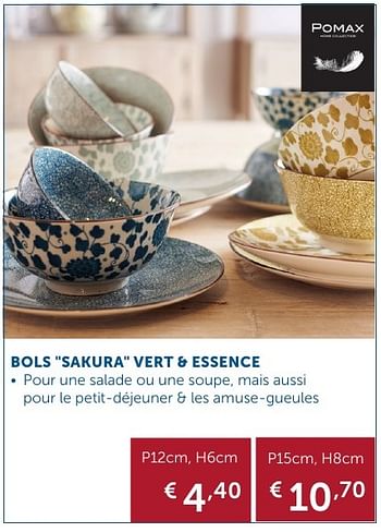 Promoties Bols sakura vert + essence - Pomax - Geldig van 27/09/2016 tot 24/10/2016 bij Zelfbouwmarkt