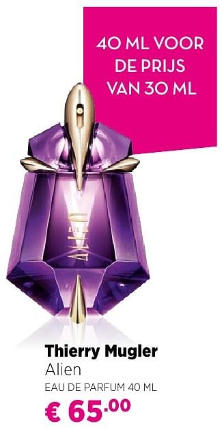 Promoties Thierry mugler alien eau de parfum 40 ml - Thierry Mugler - Geldig van 25/09/2016 tot 23/10/2016 bij ICI PARIS XL