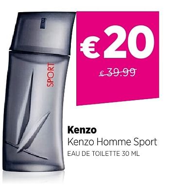 Promotions Kenzo homme sport eau de toilette 30 ml - Kenzo - Valide de 25/09/2016 à 23/10/2016 chez ICI PARIS XL