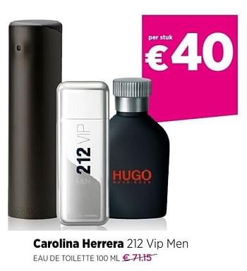 Promotions Carolina herrera 212 vip men eau de toilette 100 ml - Carolina Herrera - Valide de 25/09/2016 à 23/10/2016 chez ICI PARIS XL