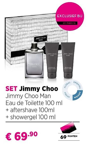 Promotions Set jimmy choo man eau de toilette 100 ml + aftershave + showergel - Jimmy Choo - Valide de 25/09/2016 à 23/10/2016 chez ICI PARIS XL