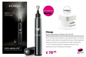 Promoties Filorga eyes absolute ultime aa 15 ml - Filorga - Geldig van 25/09/2016 tot 23/10/2016 bij ICI PARIS XL