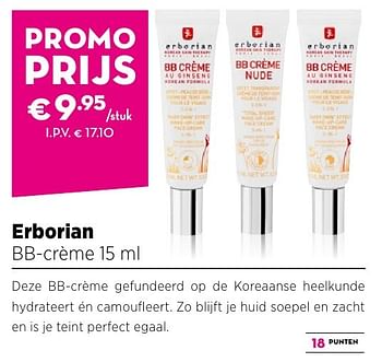 Promotions Erborian bb-crème - Erborian - Valide de 25/09/2016 à 23/10/2016 chez ICI PARIS XL