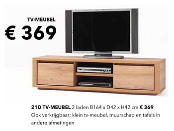 Promoties Tv-meubel - Huismerk - Deba Meubelen - Geldig van 19/08/2016 tot 20/02/2017 bij Deba Meubelen