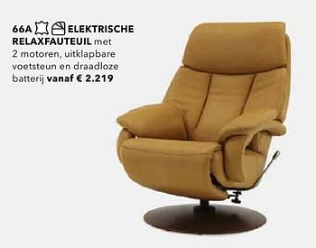 Promoties Elektrische relaxfauteuil - Huismerk - Deba Meubelen - Geldig van 19/08/2016 tot 20/02/2017 bij Deba Meubelen