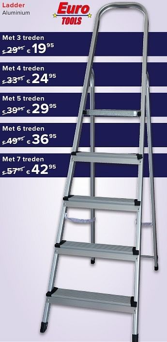 Promoties Ladder aluminium - Euro Tools - Geldig van 01/10/2016 tot 23/10/2016 bij Euro Shop