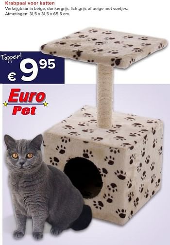 Promoties Krabpaal voor katten - Euro Pet - Geldig van 01/10/2016 tot 23/10/2016 bij Euro Shop