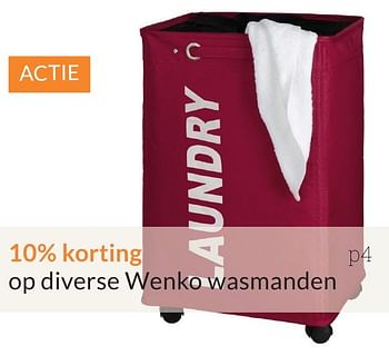 Promoties 10% korting op diverse wenko wasmanden - Wenko - Geldig van 01/10/2016 tot 31/10/2016 bij Sanitairwinkel