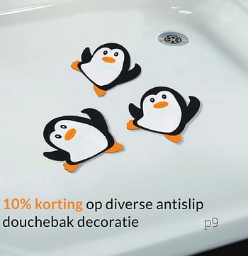 Promoties 10% korting op diverse antislip douchebak decoratie - Huismerk - Sanitairwinkel - Geldig van 01/10/2016 tot 31/10/2016 bij Sanitairwinkel
