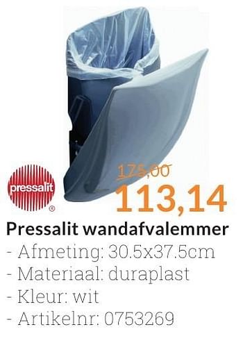 Promotions Pressalit wandafvalemmer - Pressalit - Valide de 01/10/2016 à 31/10/2016 chez Magasin Salle de bains