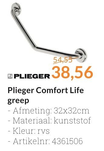 Promoties Plieger comfort life greep - Plieger - Geldig van 01/10/2016 tot 31/10/2016 bij Sanitairwinkel