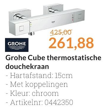 Promotions Grohe cube thermostatische douchekraan - Grohe - Valide de 01/10/2016 à 31/10/2016 chez Magasin Salle de bains