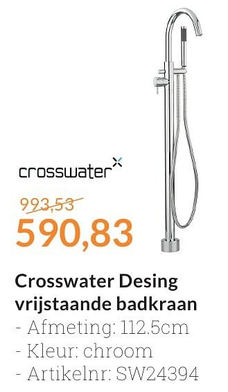 Promotions Crosswater desing vrijstaande badkraan - Crosswater - Valide de 01/10/2016 à 31/10/2016 chez Magasin Salle de bains