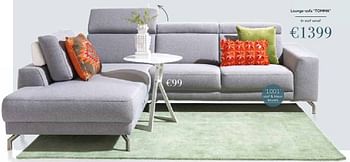 Promoties Lounge sofa tomma - Huismerk - Deba Meubelen - Geldig van 19/08/2016 tot 20/02/2017 bij Deba Meubelen