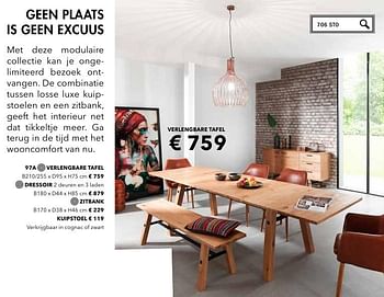 Promotions Verlengbare tafel - Huismerk - Deba Meubelen - Valide de 19/08/2016 à 20/02/2017 chez Deba Meubelen