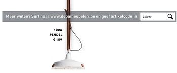 Promotions Pendel - Huismerk - Deba Meubelen - Valide de 19/08/2016 à 20/02/2017 chez Deba Meubelen