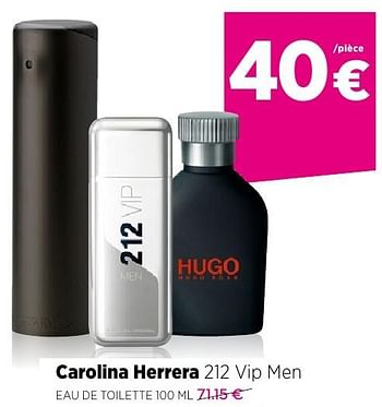 Promoties Carolina herrera 212 vip men eau de toilette 100 ml - Carolina Herrera - Geldig van 25/09/2016 tot 23/10/2016 bij ICI PARIS XL