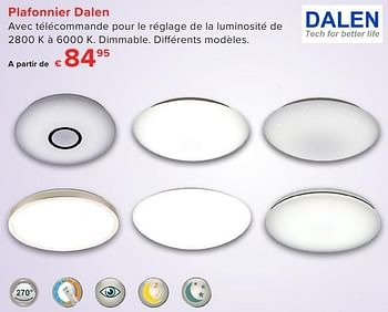 Promotions Plafonnier dalen - Euro Light - Valide de 01/10/2016 à 23/10/2016 chez Euro Shop